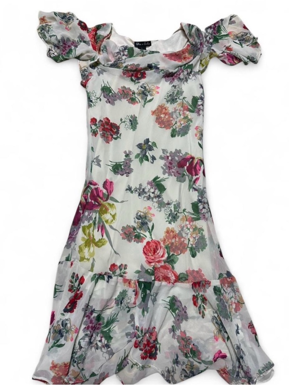 Y2K Floral Cowl Neck Midi Dress  Fairycore Cottagecore Soft Girl Spring Dress S - Picture 4 of 8